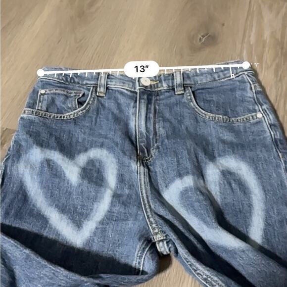 GUESS Heart Print Mom Jeans Girls' Size 16 Medium Wash 5 Pocket Big Girls Denim - Picture 9 of 11